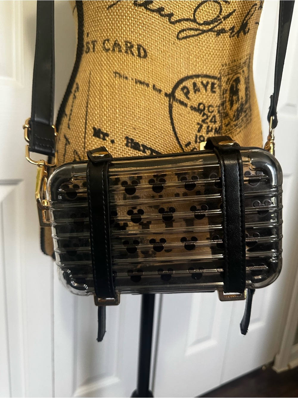 Clear & Black Mickey Mouse Crossbody Purse